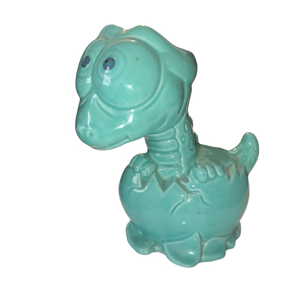 Ceramic Hatching Baby Dinosaur Egg Planter Vase Figurine‎ 5.5” tall